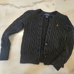 Ralph Lauren Charcoal Cable Knit Cardigan